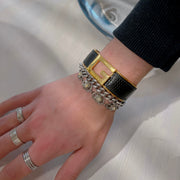 Gucci single G plaque logo bracelet